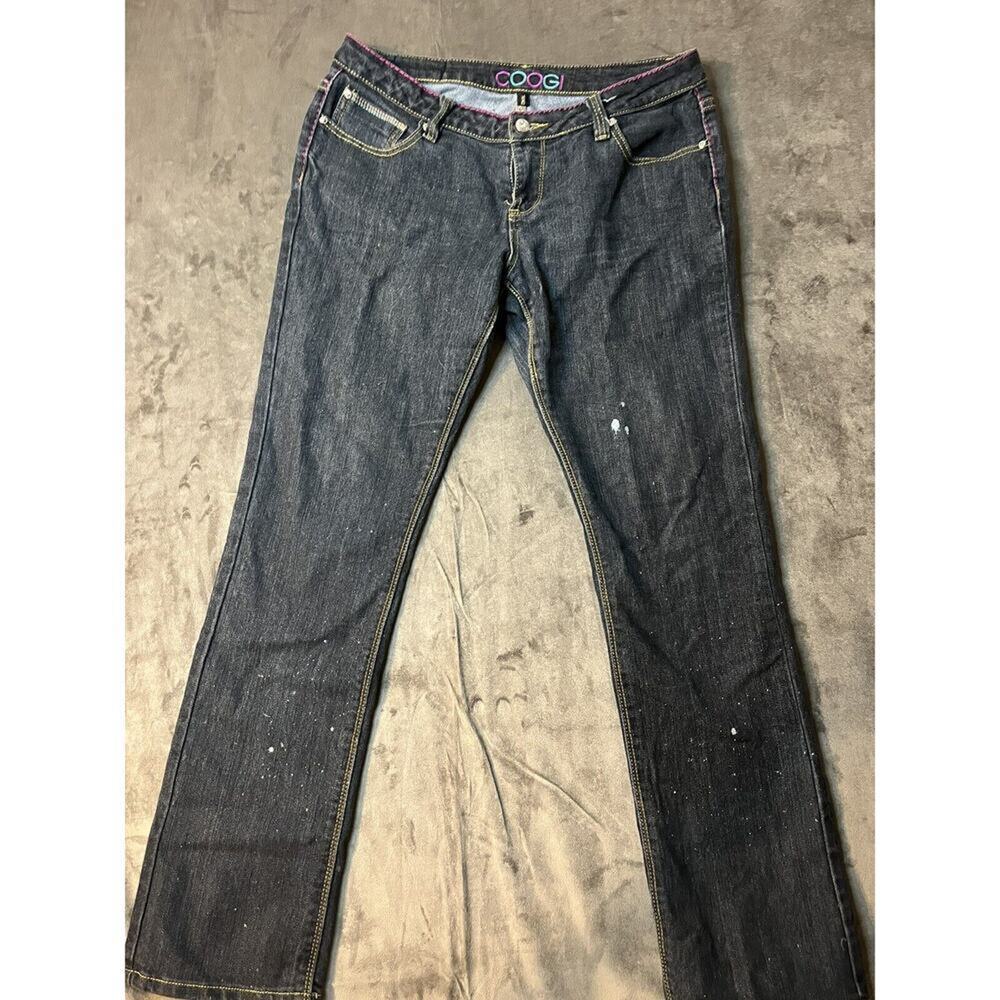 Coogi Jeans Womens 11 / 12 Denim Bootcut Embroidered‎ Pockets Distressed